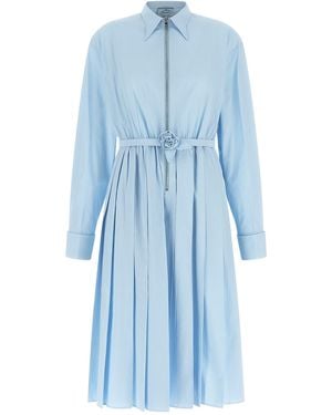 Prada Poplin Shirt Dress - Blue