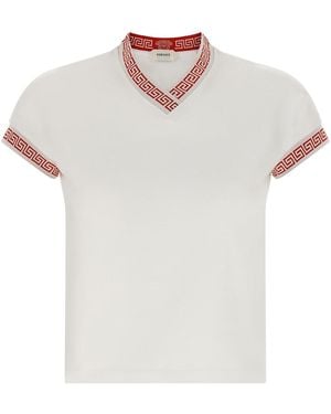 Versace 'greca' And 'medusa' T-shirts - White
