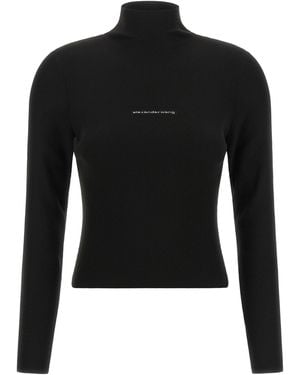 Alexander Wang Gerippter Pullover Mit Logo - Schwarz
