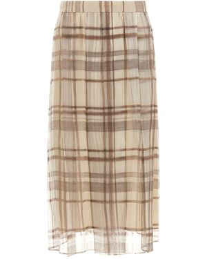 Brunello Cucinelli Organza Skirt - Natural