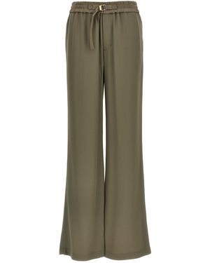 Ami Paris Wide Leg Trousers With Adjustable Strap - Green
