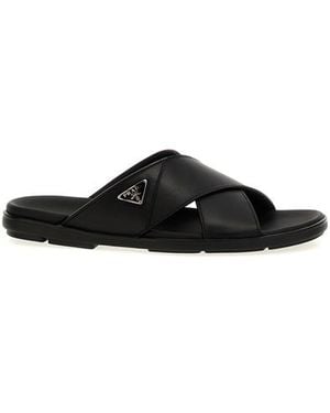 Prada Sandalo logo - Nero