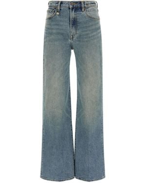 R13 Jeans Ampi Con Ricamo Iconico - Blu