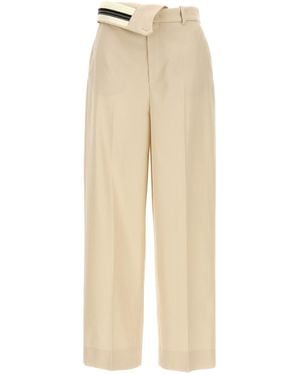 Fendi Roma' Gabardine Trousers - Natural