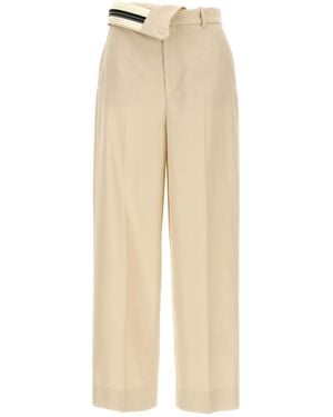 Fendi Roma' Gabardine Trousers - Natural