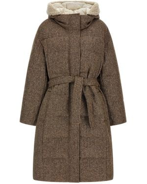 Brunello Cucinelli Piumino 'Shiny Zipper Pull' - Marrone