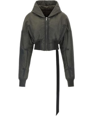 Rick Owens Bomberjacke "Hooded Cropped Flight" - Schwarz