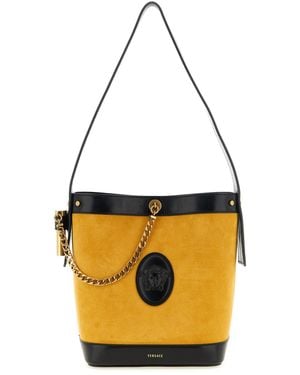 Versace 'pivot' Small Bucket Bag - Orange