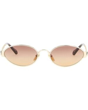 Chloé Chloé Ovale Sonnenbrille Aus Metall - Pink