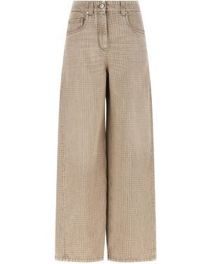 Brunello Cucinelli 'the Wide Barrel' Jeans - Natural