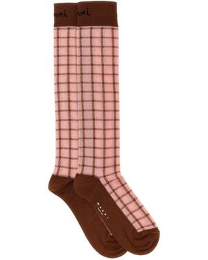 Marni Check Socks - Red