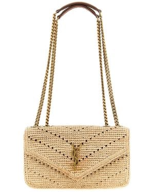 Saint Laurent Small Loulou Raffia Bag - Metallic