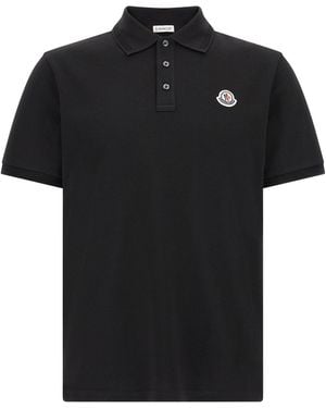 Moncler Logo Patch Polo Shirt - Black