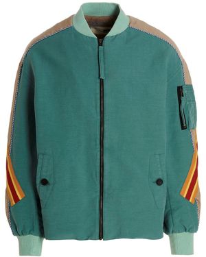 Incotex Contrast Band Bomber Jacket - Green