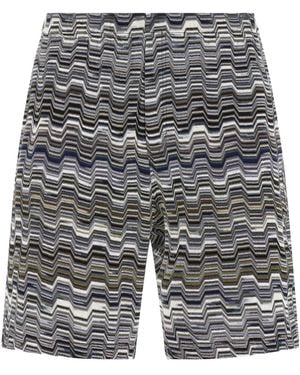 Missoni Irregular Zigzag Bermuda Shorts - Grey