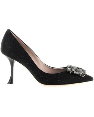Roger Vivier 'Rv Bouquet Strass Hotfix 85' Pumps - Schwarz