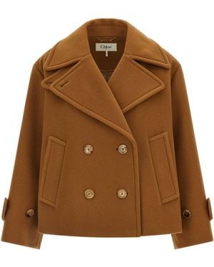 Chloé Soft Wool Coat - Brown
