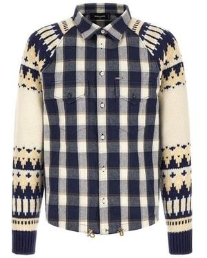 DSquared² Camicia 'Classic Check Drawstring' - Blu