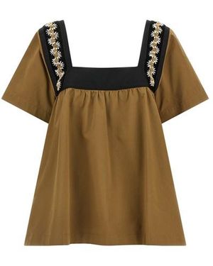 Prada Top Ricamo - Marrone