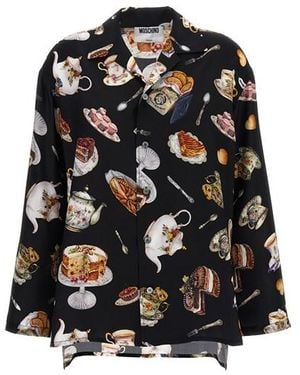 Moschino 'tea Time' Print Shirt - Black