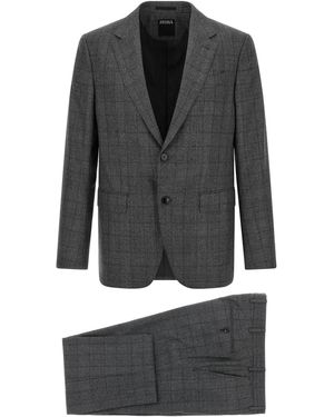 ZEGNA Square Flannel Dress - Black