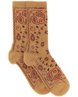 Alanui 'bandana' Socks - Brown
