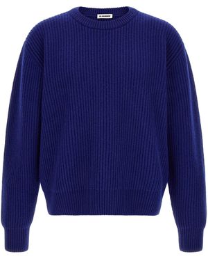 Jil Sander 'fisherman's Rib' Jumper - Blue