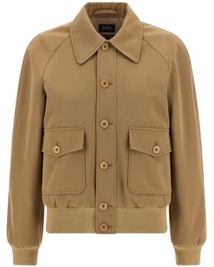 A.P.C. Cotton And Wool Jacket - Brown