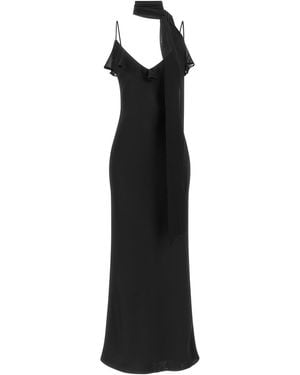 ROTATE BIRGER CHRISTENSEN Slip Dress With Scarf - Black