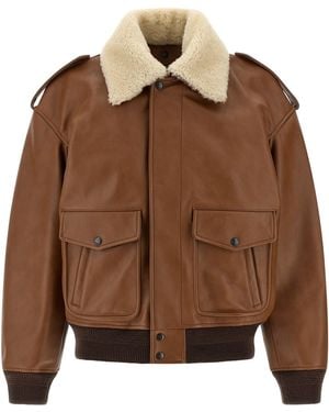Saint Laurent Piloten-Bomberjacke - Braun