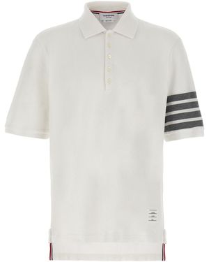 Thom Browne Polohemd "4Bar" - Weiß