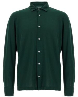Zanone Ice Cotton Shirt With Classic Collar - Green