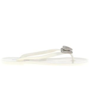 Mach & Mach 'double Heart' Sandals - White