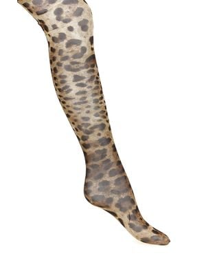 Dolce & Gabbana Animalier Tights - Brown
