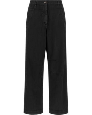 Dries Van Noten Wide Cotton Trousers - Black