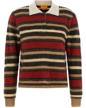 Guest In Residence 'grizzly Cropped Rugby' Polo Shirt - Red