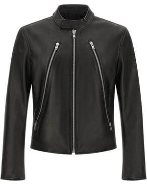 Maison Margiela '5-zip' Leather Jacket - Black