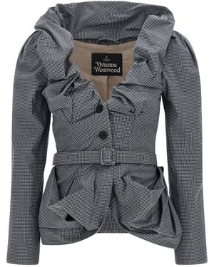 Vivienne Westwood Blazer With Sculptural Collar - Grey