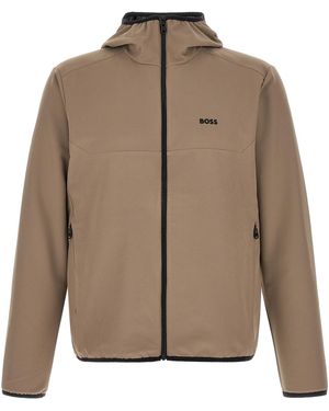 BOSS 'litewear' Hooded Jacket - Brown