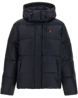 Polo Ralph Lauren Puffer Jacket With Embroidered Logo Detail - Blue