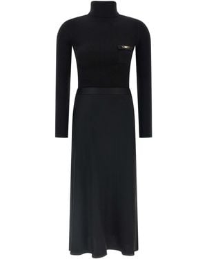 Elisabetta Franchi Turtleneck Dress - Black