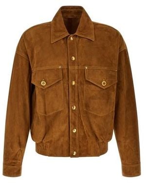 Versace Blouson Suede - Marrone