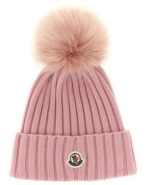 Moncler Berretto Lana Pompon - Rosa