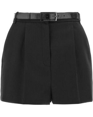 Elisabetta Franchi Belted Wool Shorts - Black