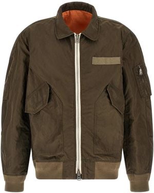 Sacai Crumpled Nylon Jacket - Brown