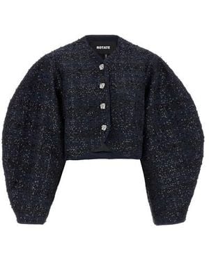 ROTATE BIRGER CHRISTENSEN Blazer 'Bouclé Short' - Blu