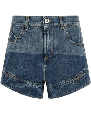 The Attico Cut-out Shorts - Blue