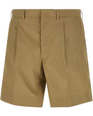 Prada Tailored Bermuda Shorts With Pick Stitching - Green