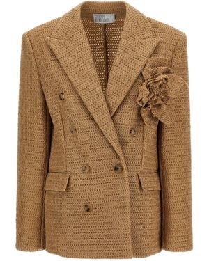 GIUSEPPE DI MORABITO Braided Raffia Blazer - Brown
