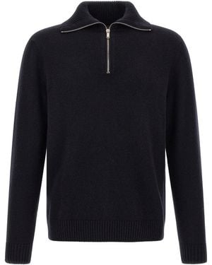Zanone Cashmere Half-Zip Jumper - Blue